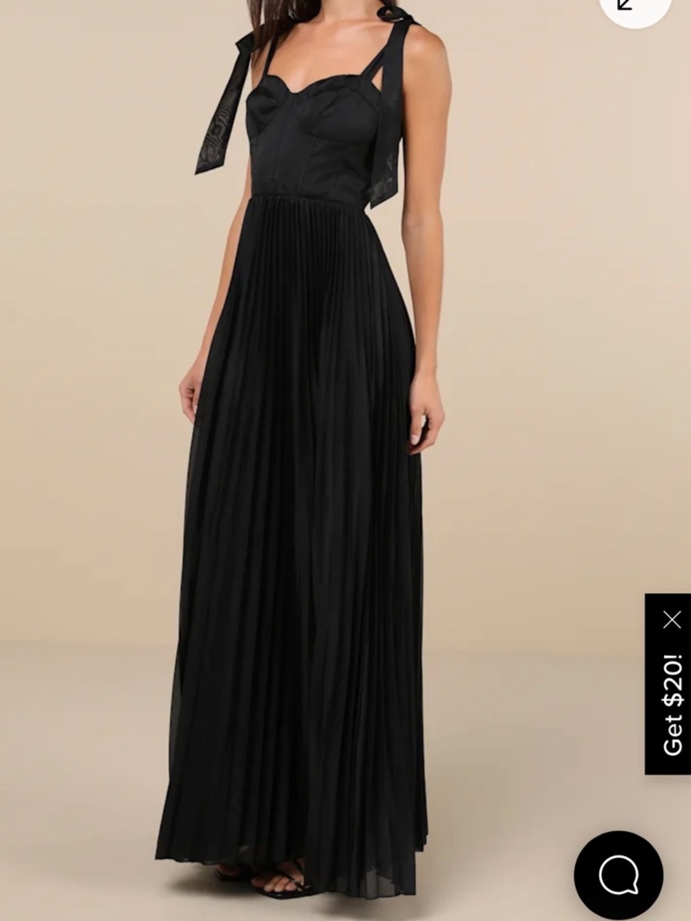 Lulu's Black Maxi Dress with Tie-Strap Bodice